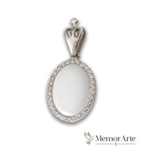 Ciondolo Ovale con Brillanti e Foto | MemorArte.it