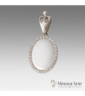 Ciondolo Ovale con Brillanti e Foto | MemorArte.it