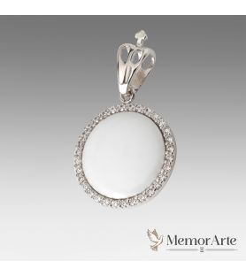 Ciondolo Tondo con Brillanti e Foto | MemorArte.it