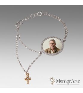 Bracciale con Ciondolo Fotoricordo e Croce | MemorArte.it