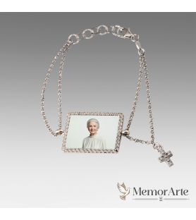 Bracciale con Targhetta Fotografica e Croce | MemorArte.it