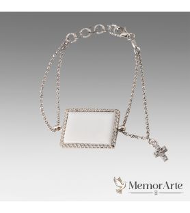 Bracciale con Targhetta Fotografica e Croce | MemorArte.it