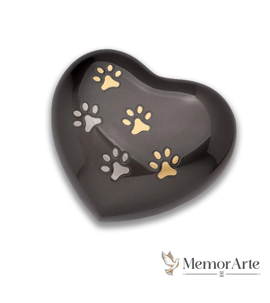 Urna a Cuore "Shiny Hearts" | Oro e Argento | Per Animali