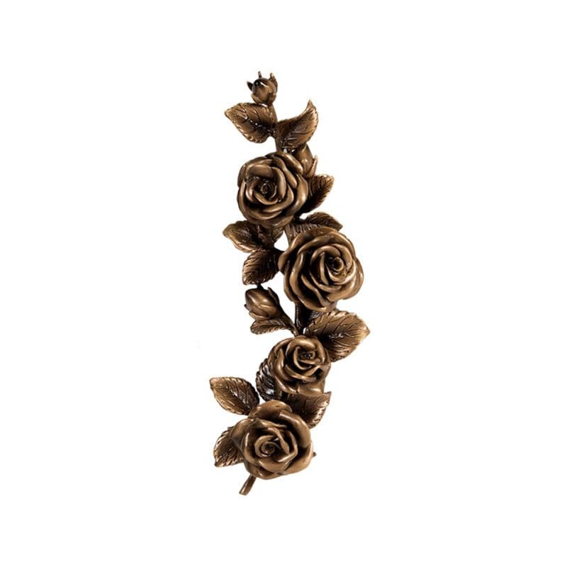 Tralcio di Rose Decorativo in Bronzo per Lapide - Bronzo naturale