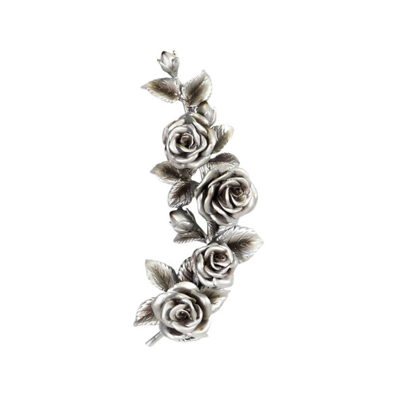 Tralcio di Rose Decorativo in Bronzo per Lapide - Argentate