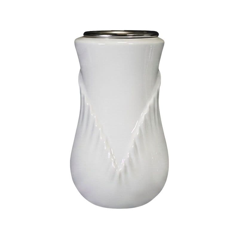 Vaso Portafiori in Porcellana Forma a Fiore per Lapide - Calla