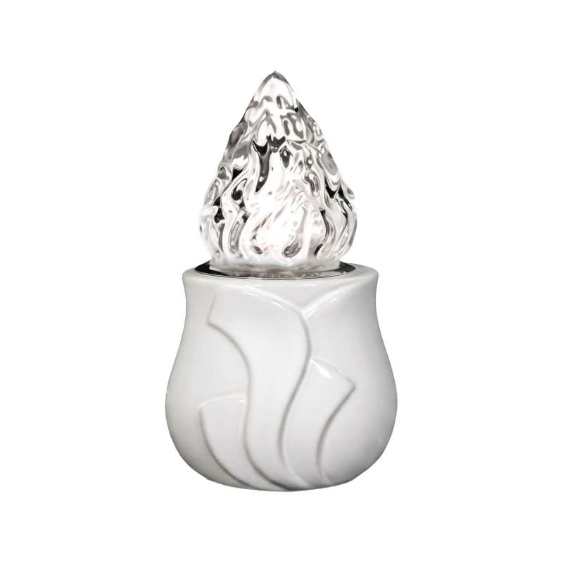 Fiammella Votiva in Ceramica Decoro a Nastri per Lapide - Matilde