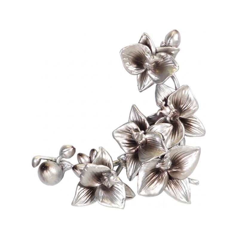 Tralcio di Orchidee Decorativo in Bronzo per Lapide - Argentate
