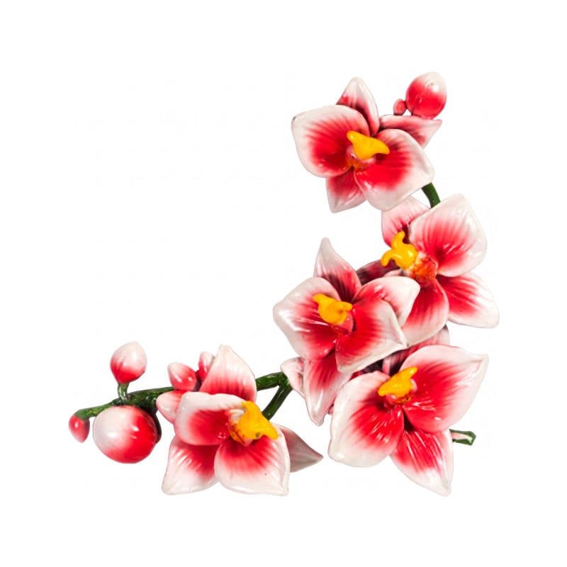 Tralcio di Orchidee Decorativo in Bronzo per Lapide - Verniciate
