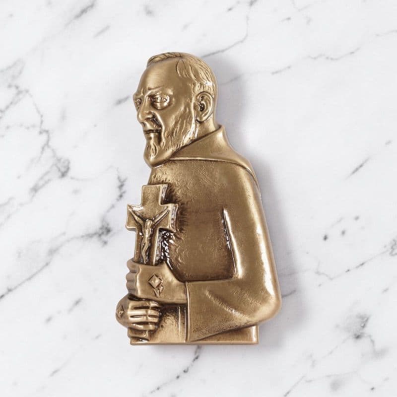 Medaglione Religioso in Bronzo per Lapide - Padre Pio