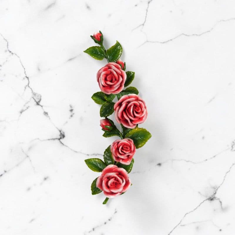 Tralcio di Rose Decorativo in Bronzo per Lapide - Verniciate