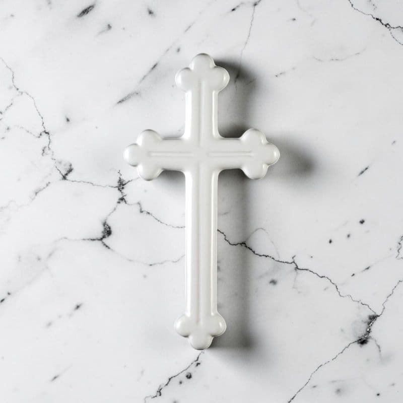 Croce Decorativa in Porcellana per Lapide - Linea Matilde