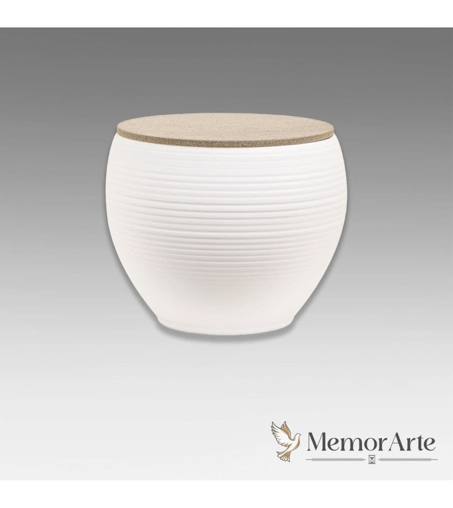 Urna Cineraria in Ceramica e Legno "Iris"