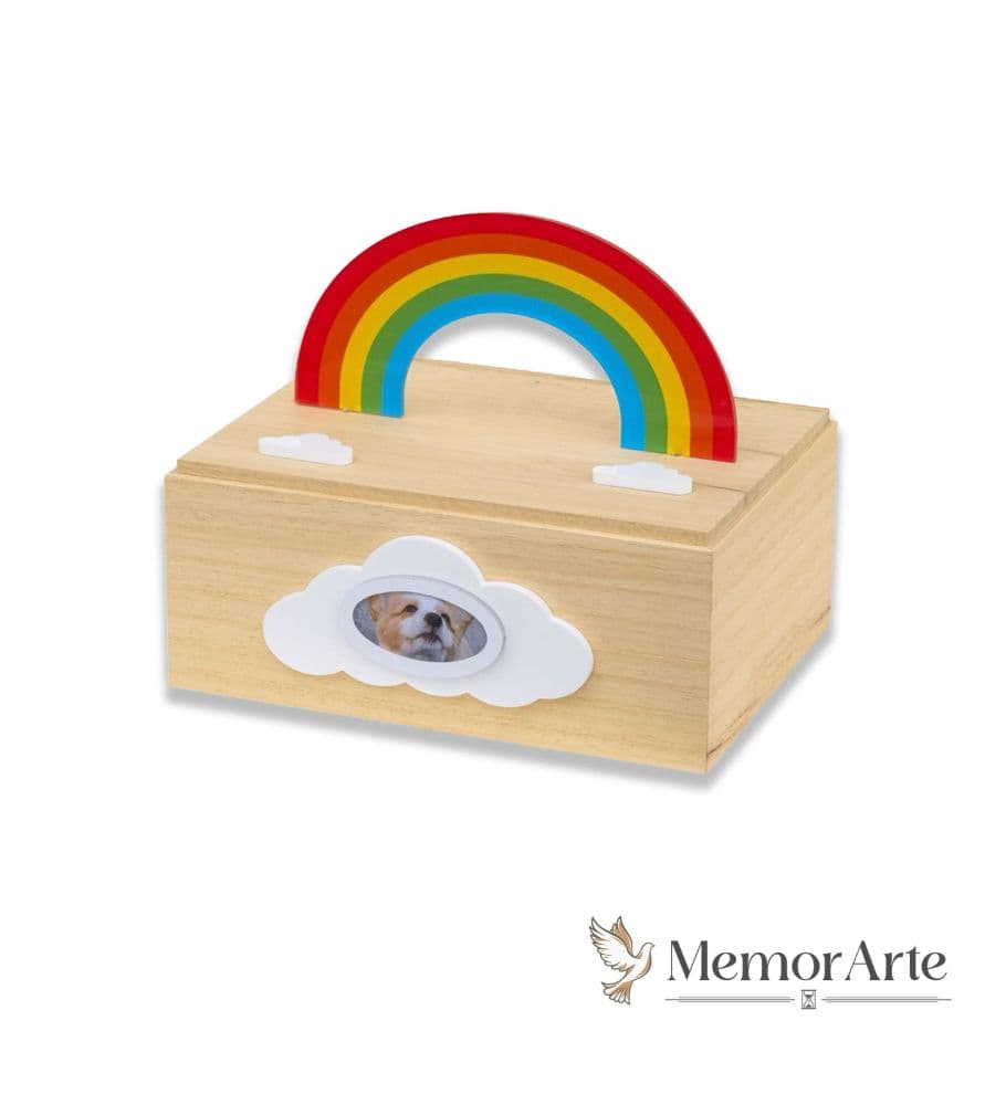 Urna per animali in legno con Portafoto "Rainbow"